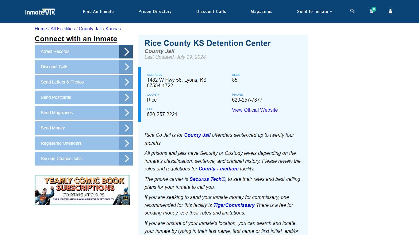 Rice County KS Detention Center - Inmate Locator